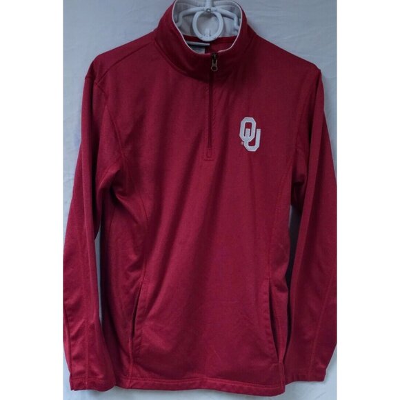 Majestic Section 101 Womens Small 1/4 Zip OU Pullover Oklahoma Sooners Jacket - Picture 1 of 9